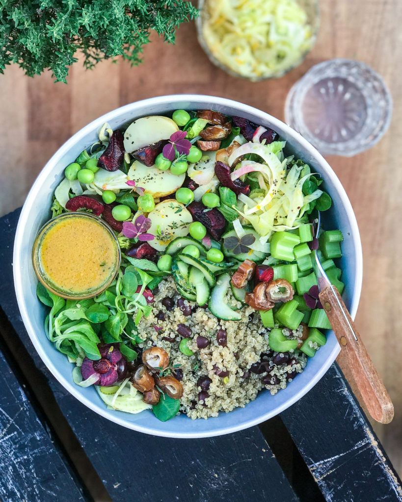 buddhabowl syltet fennikel og appelsinvinaigrette