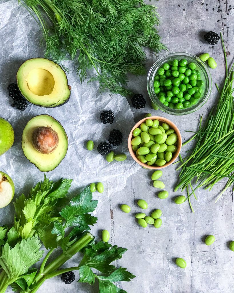 ingredienser grøn salat tæt på