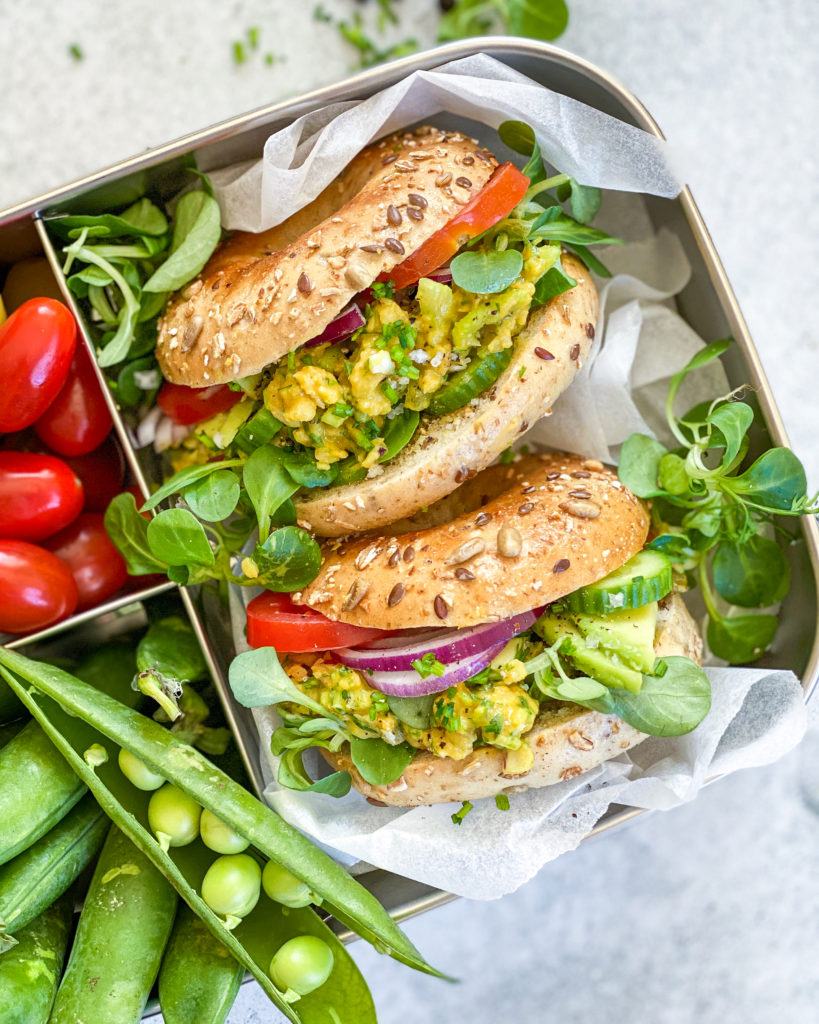 vegansk æggesalat madpakke