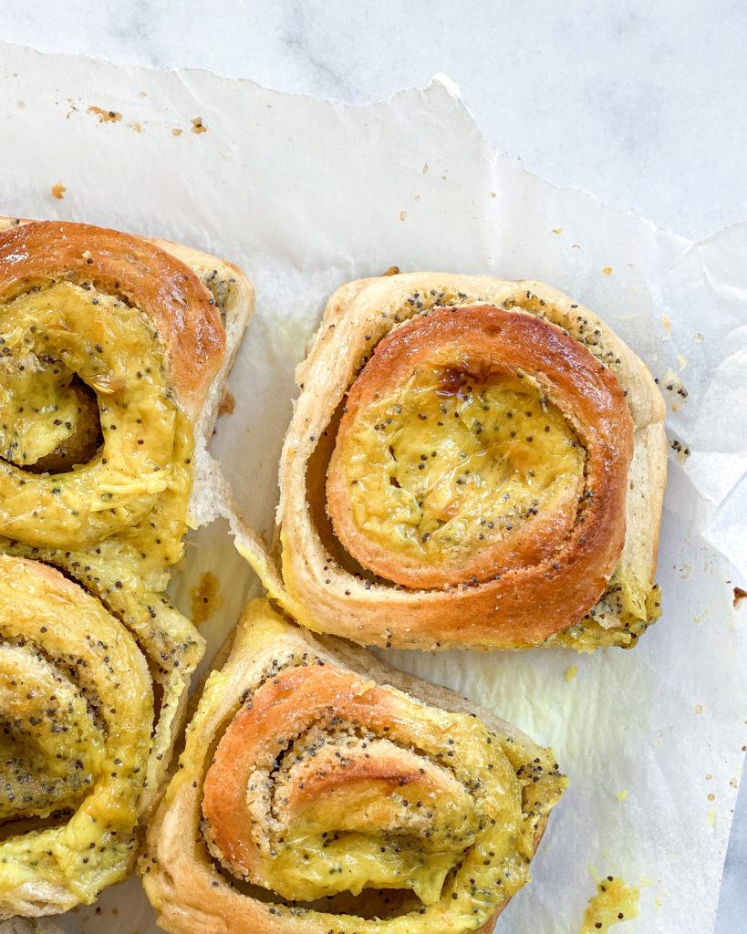 veganske snegle med marcipanremonce og lemoncurd