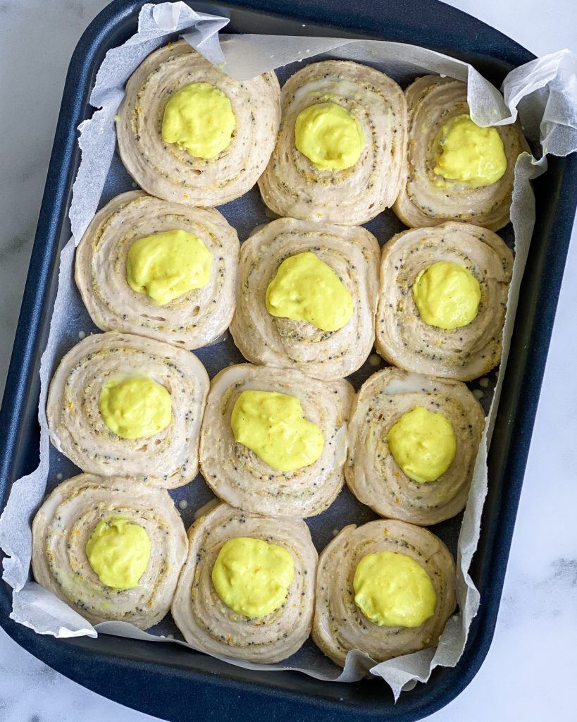 veganske snegle med marcipanremonce og lemoncurd