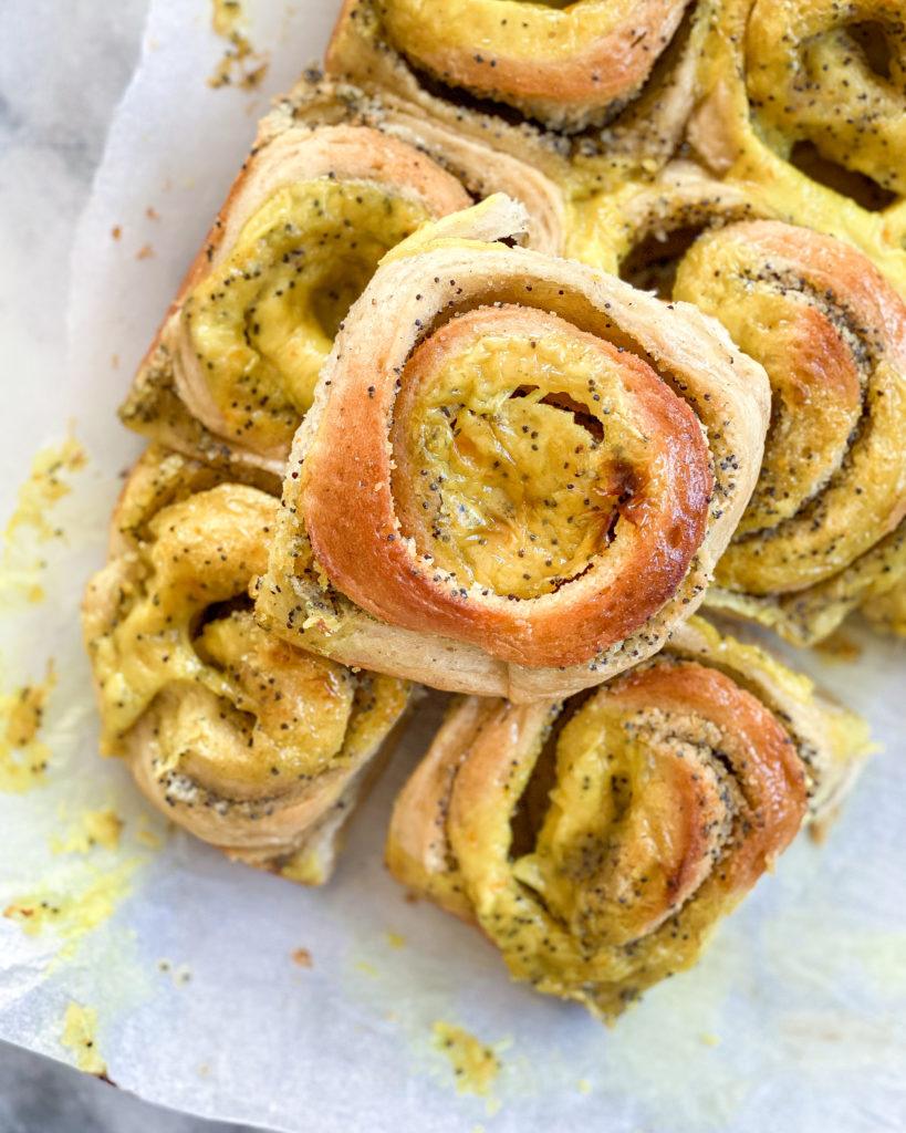 veganske snegle med marcipanremonce og lemoncurd