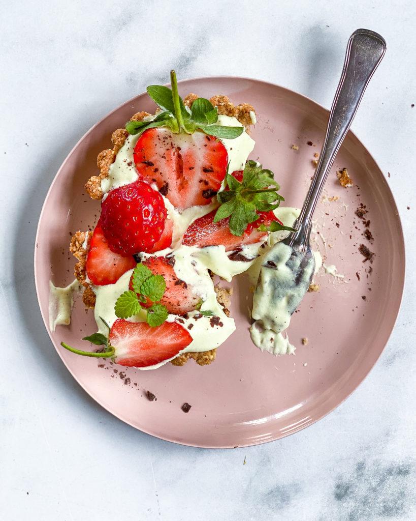 vegansk jordbærtærte