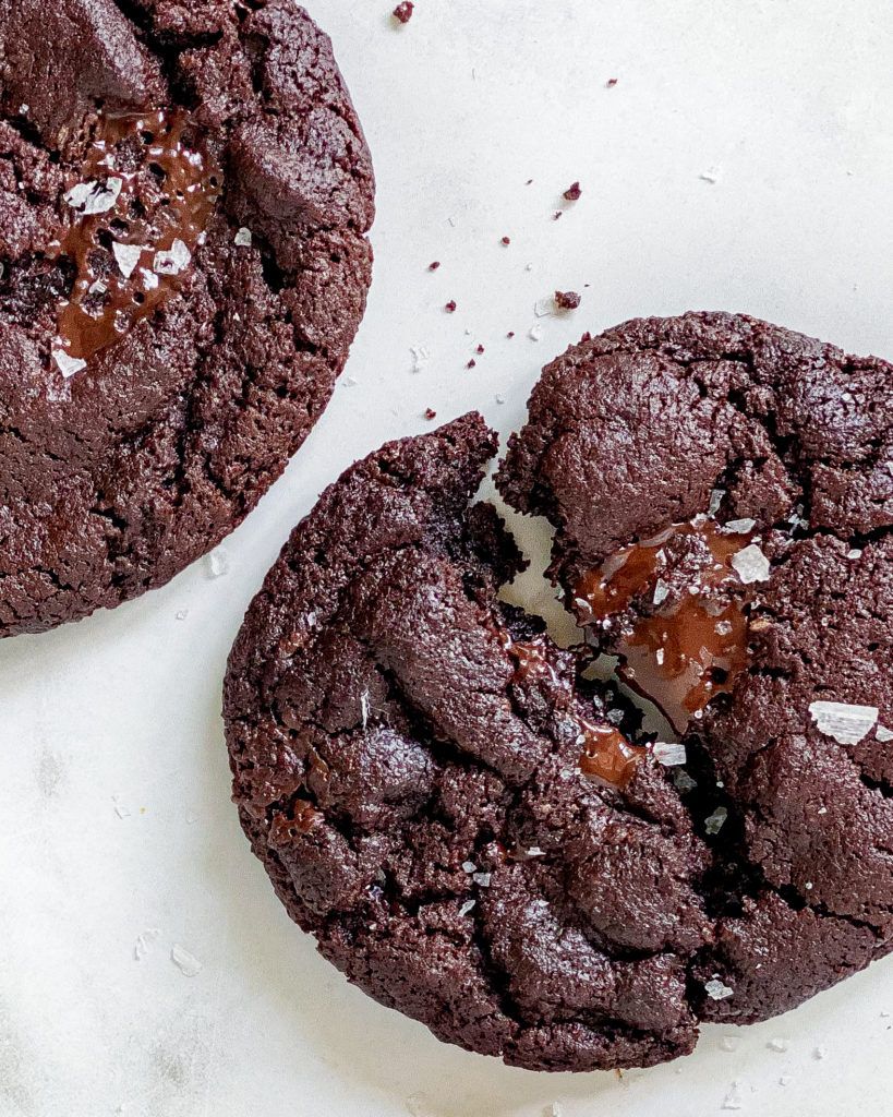 veganske brownie cookies med hvedemel