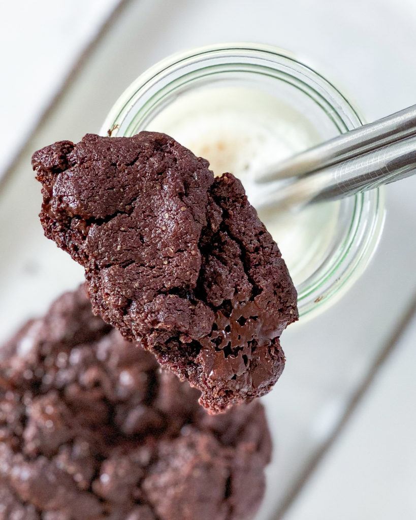 veganske brownie cookies glutenfri oppefra