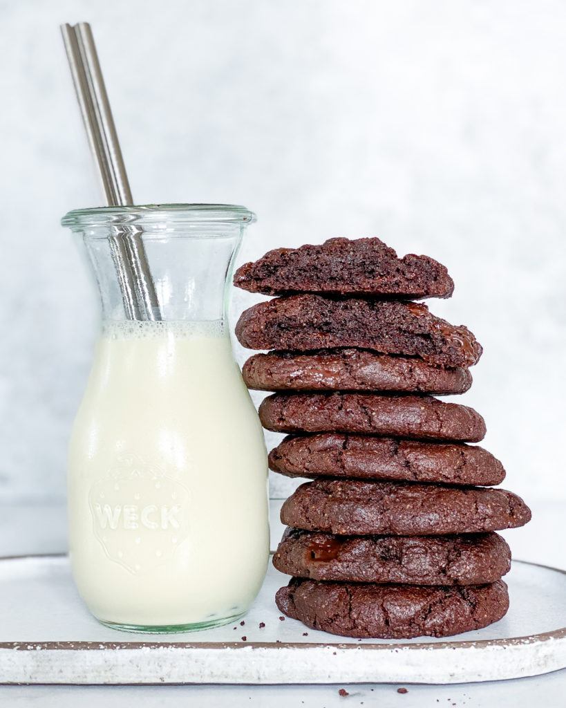 veganske brownie cookies glutenfri knækket over