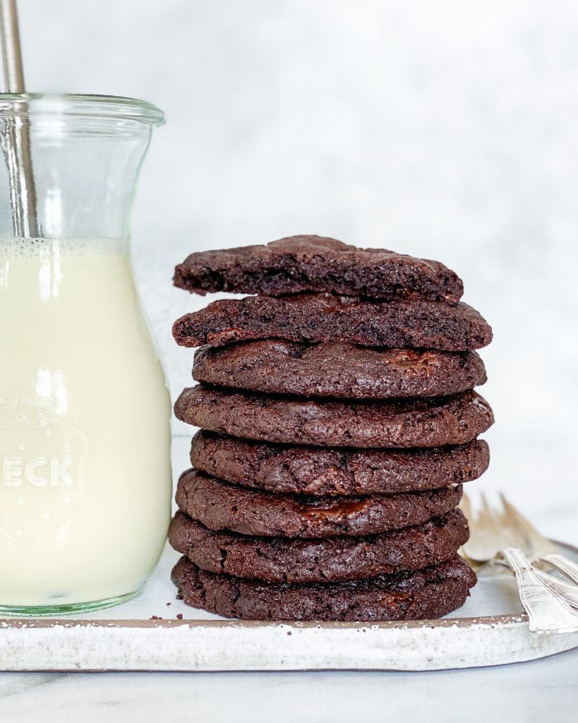 veganske brownie cookies hvedemel knækket over