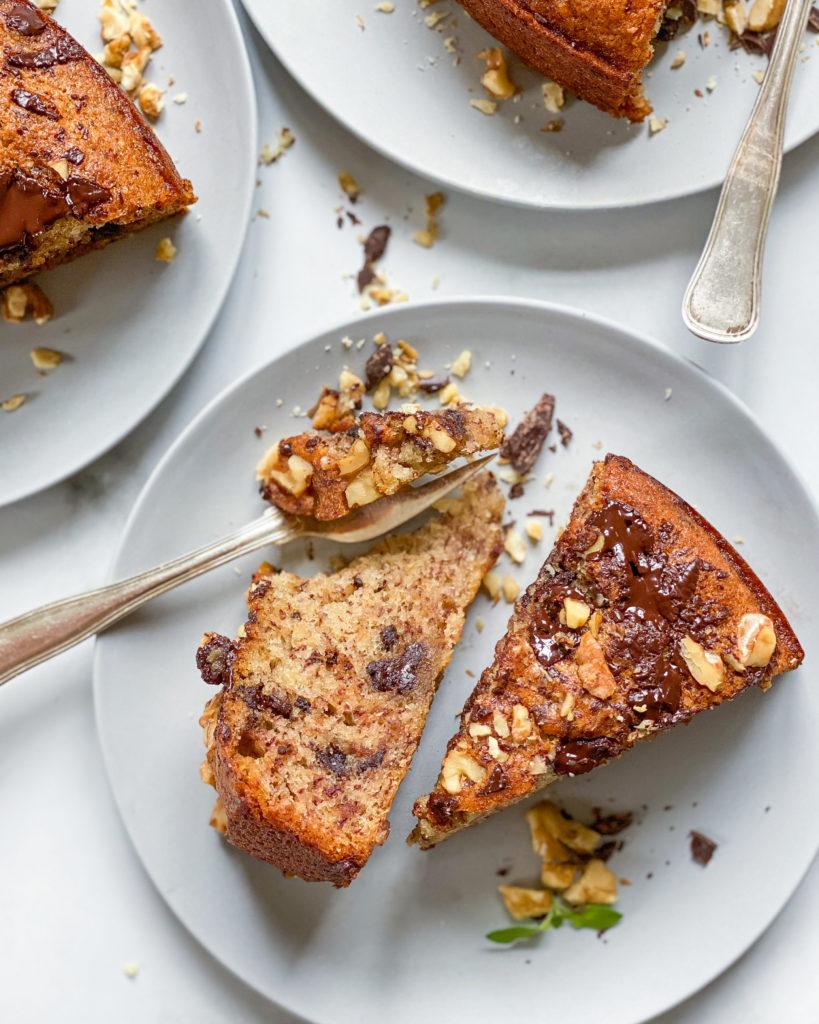 vegansk banankage med chokolade