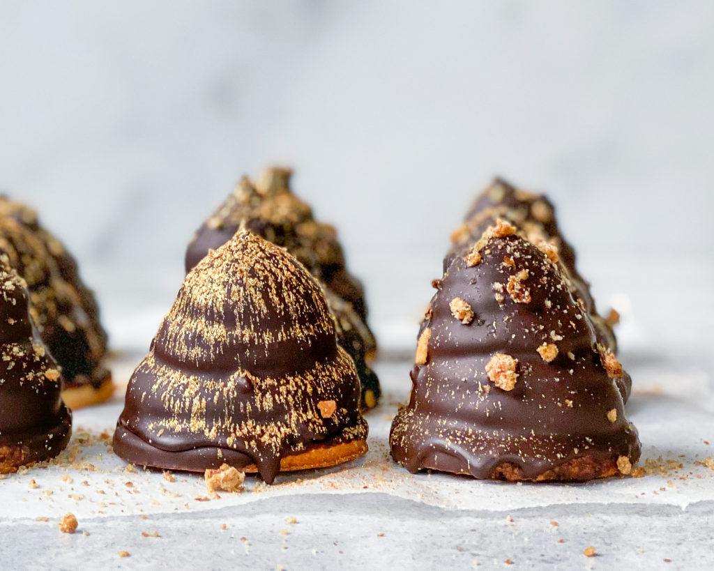veganske flødeboller med chokoladeovertræk