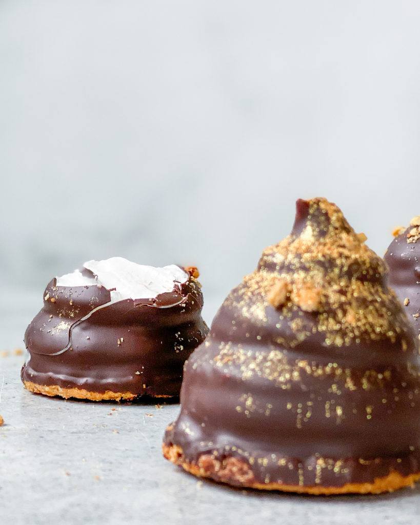 veganske flødeboller taget en bid