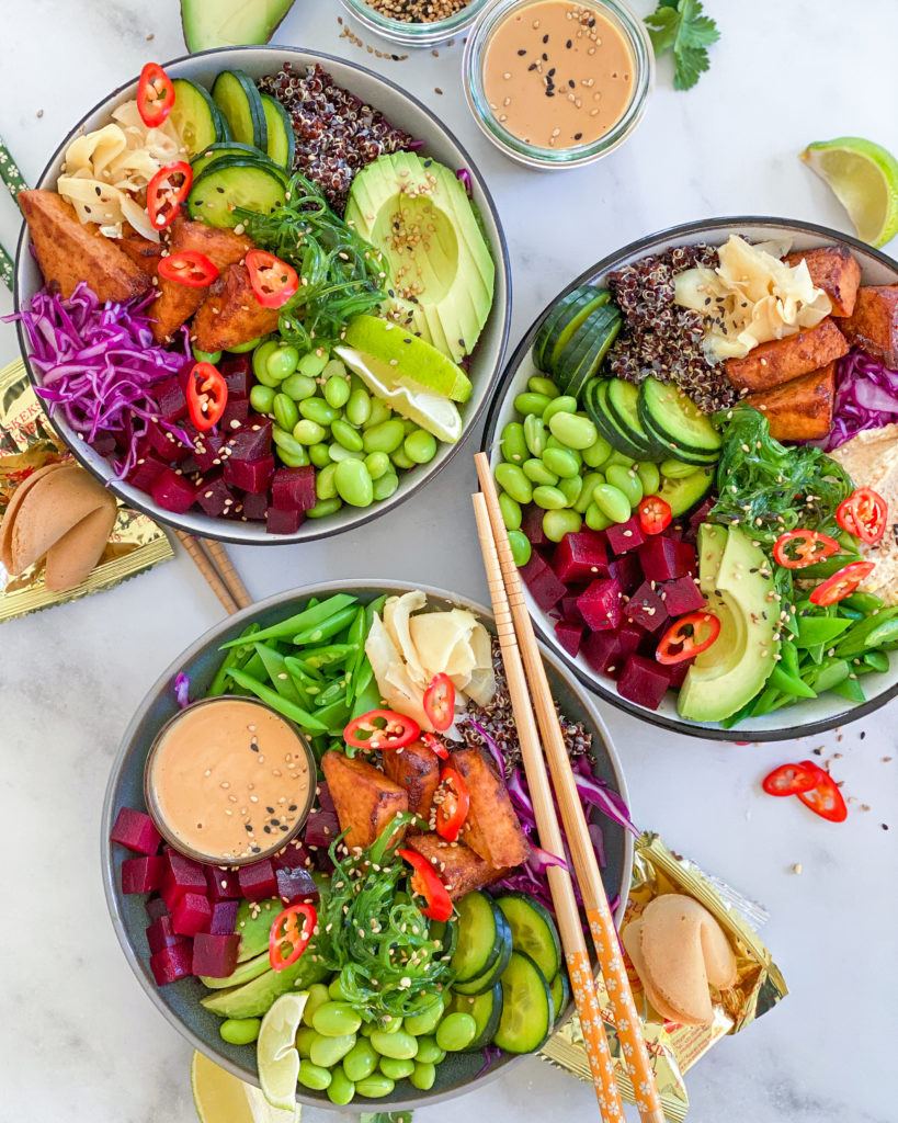 vegansk poke bowl med tofu