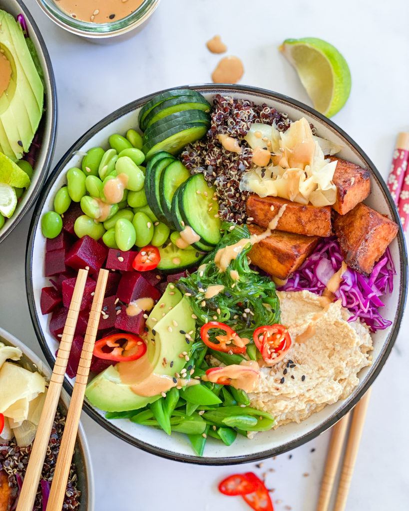 vegansk poke bowl med tofu