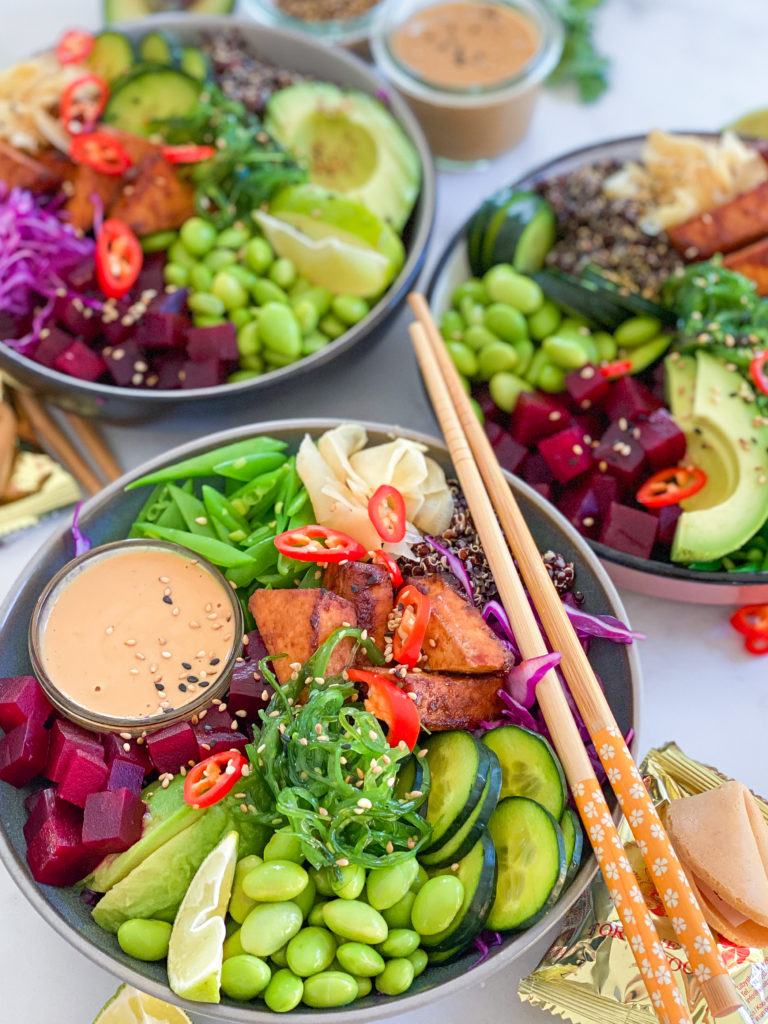vegansk poke bowl med tofu
