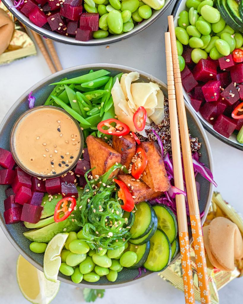 vegansk poke bowl med tofu