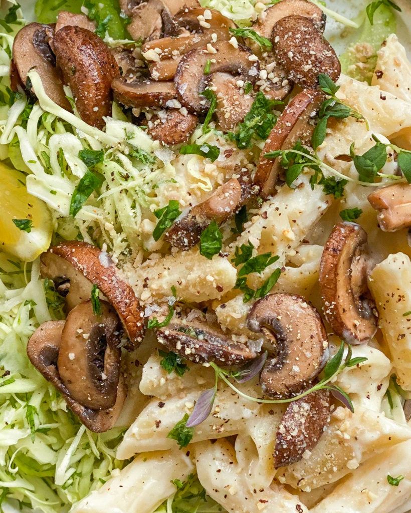 blomkålspasta closeup