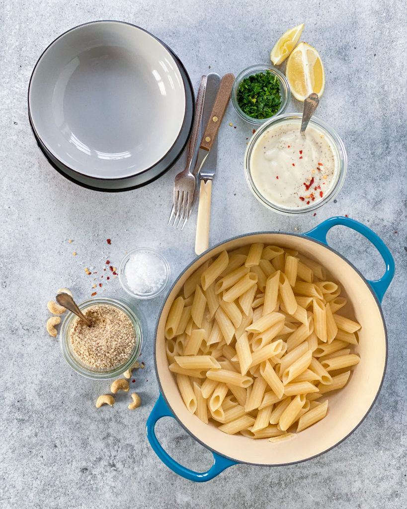 blomkålssauce med pasta