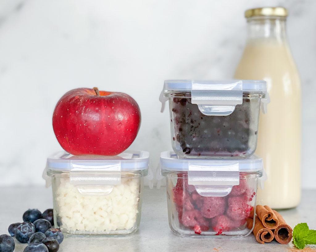 overnight oats bær og grøntsager