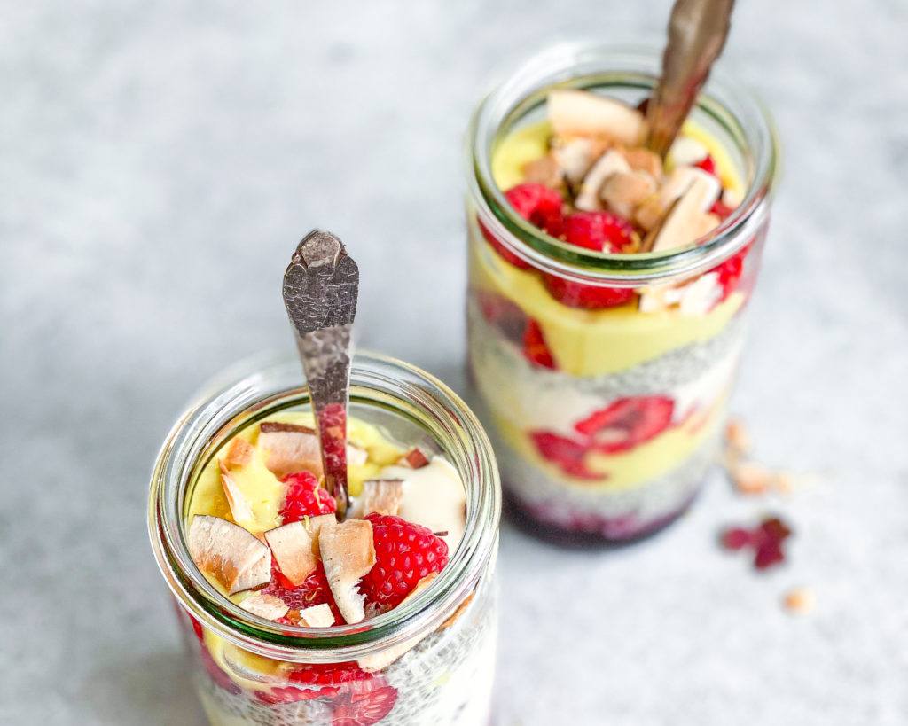 vegansk chiagrød oppefra