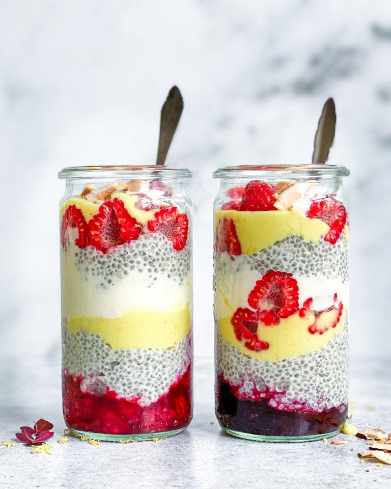 vegansk chiagrød opskrift med yoghurt