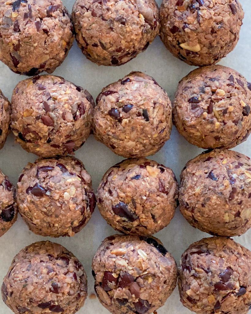 veganske kødboller før stegning