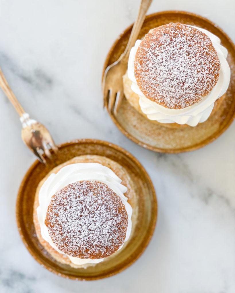 vegansk semlor oppefra