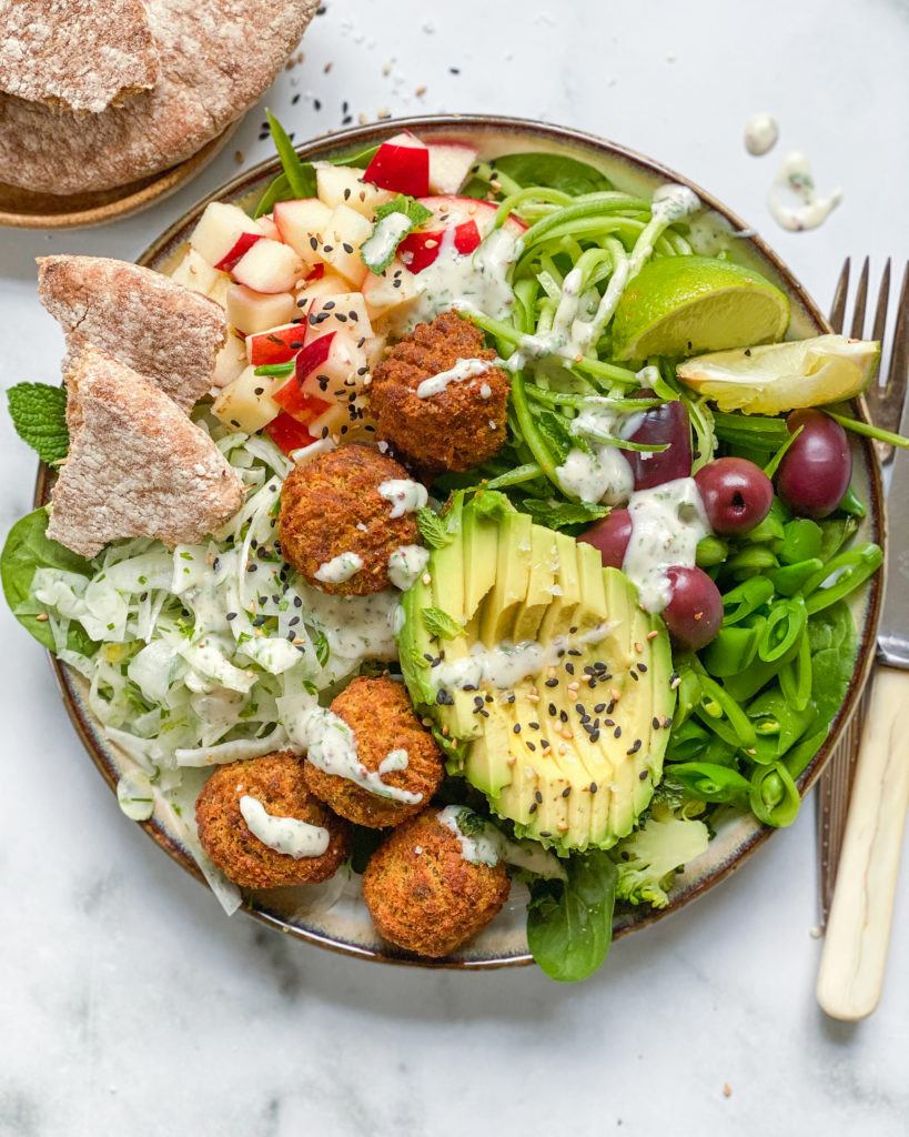 nem vegansk falafel salat