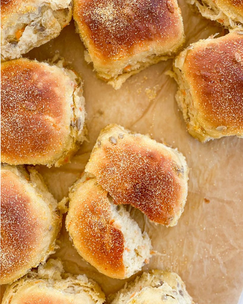 veganske gulerodsboller med solsikkekerner