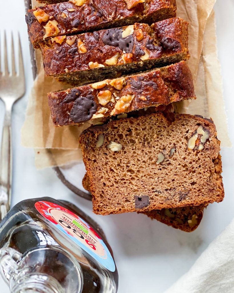 glutenfri bananbrød i skiver