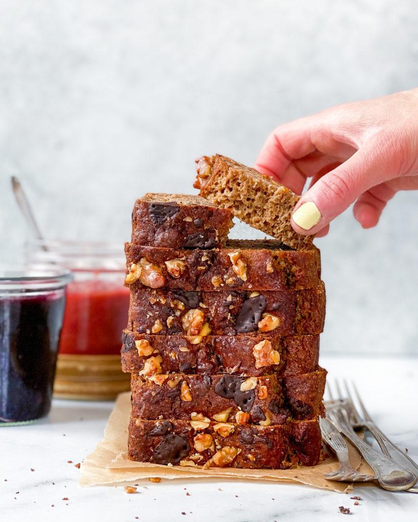 glutenfri bananbrød vegansk og uden sukker