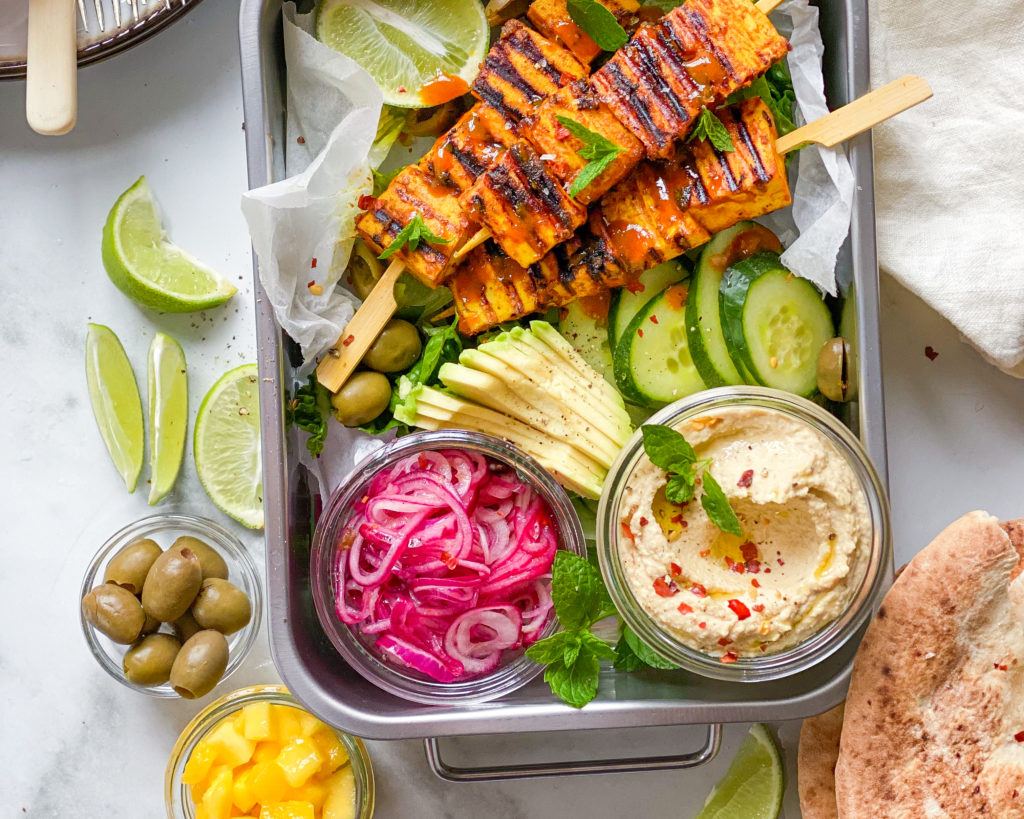 marinerede tofu grillspyd