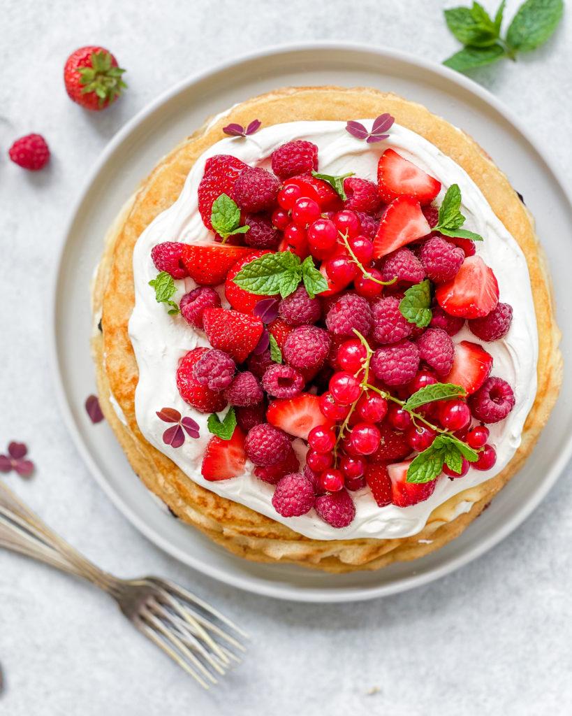 vegansk pandekage lagkage oppefra