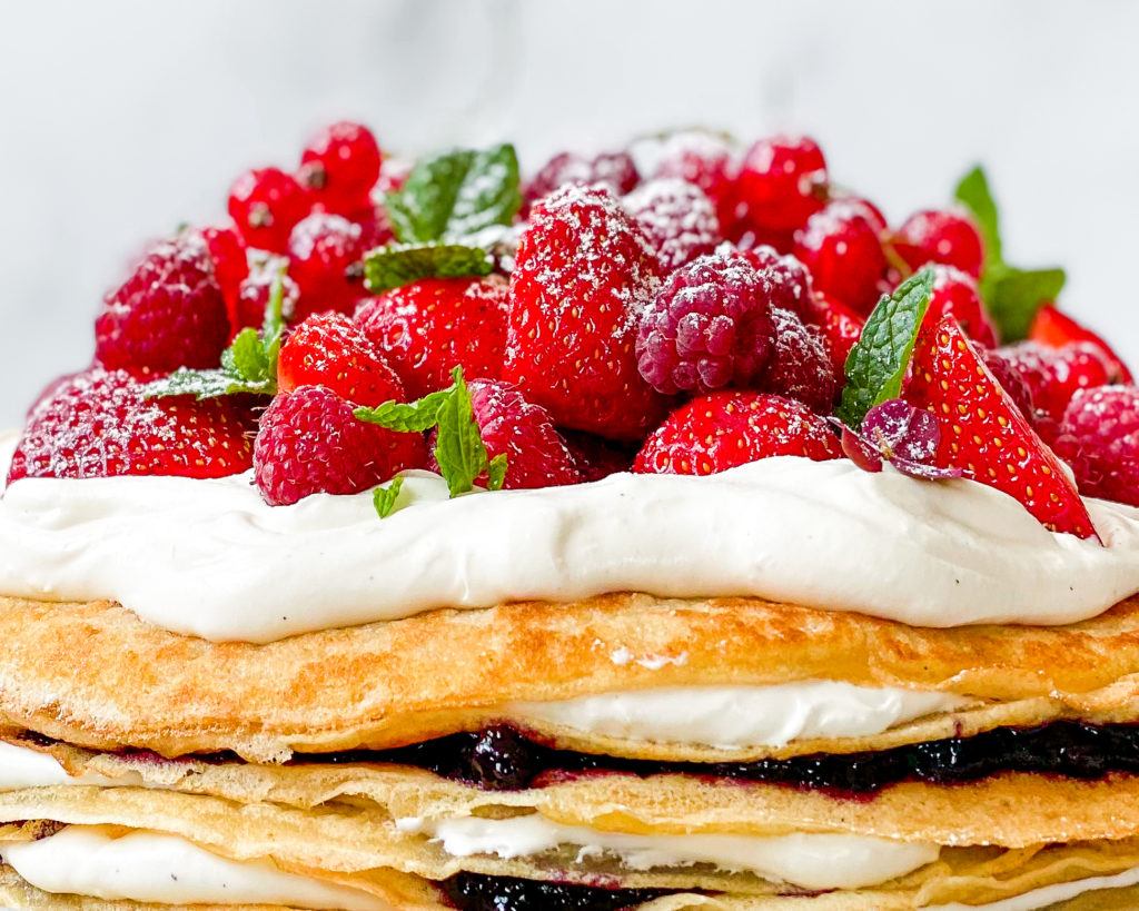 vegansk pandekage lagkage tæt på