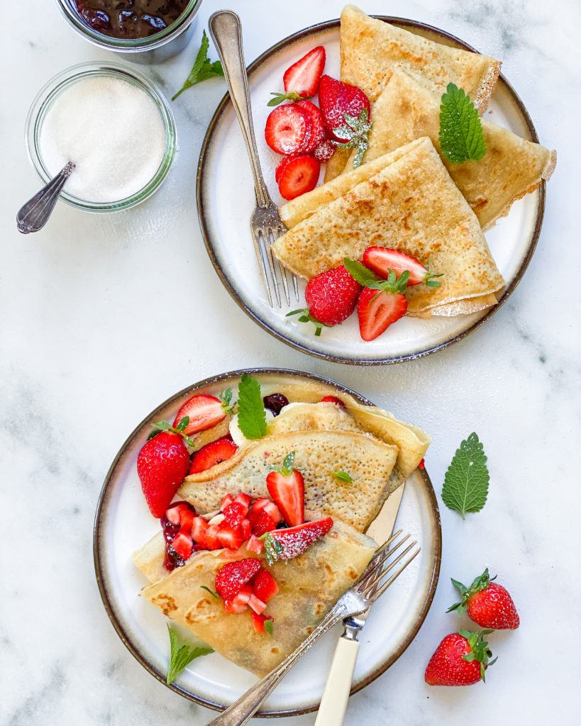 veganske pandekager med topping