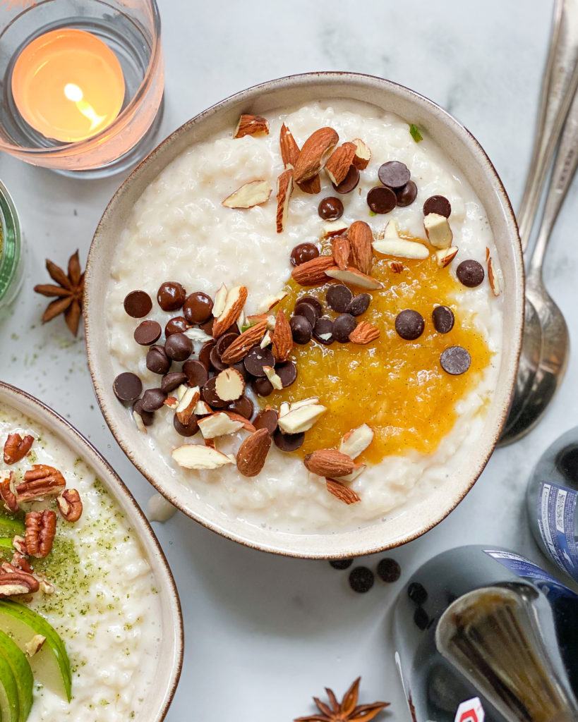 vegansk risengrød med appelsinkompot