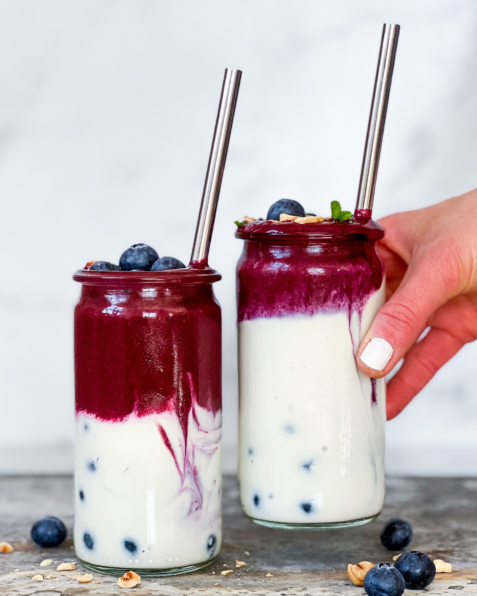 nem blåbærsmoothie med mynte