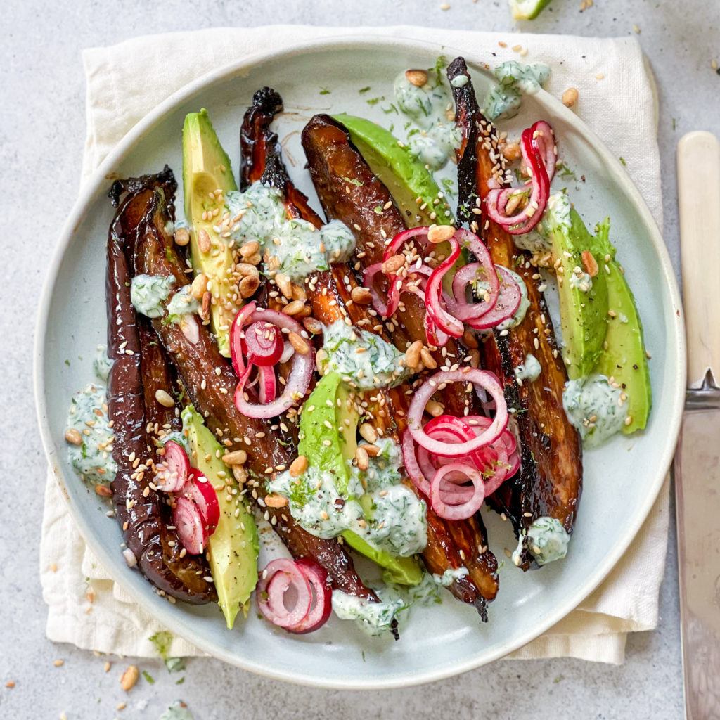 aubergine i ovn opskrift