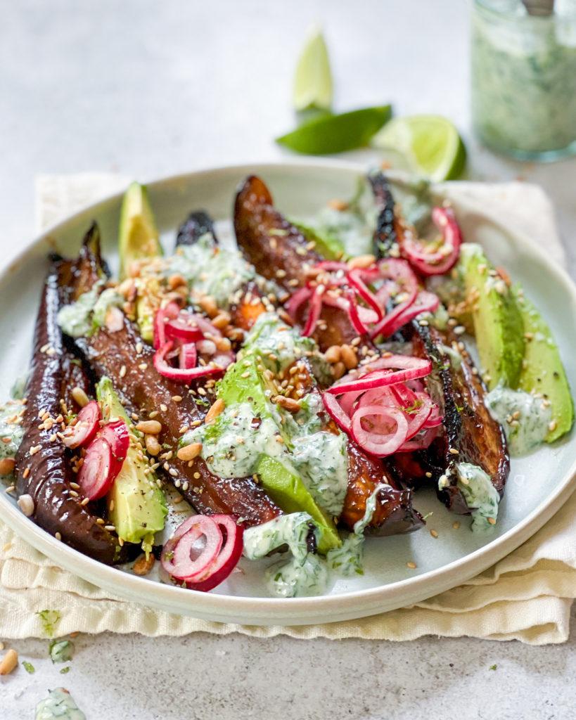 bagt aubergine i ovn