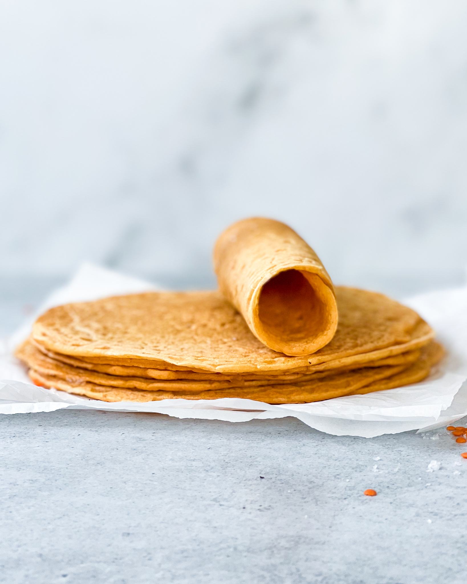 glutenfri røde linsepandekager