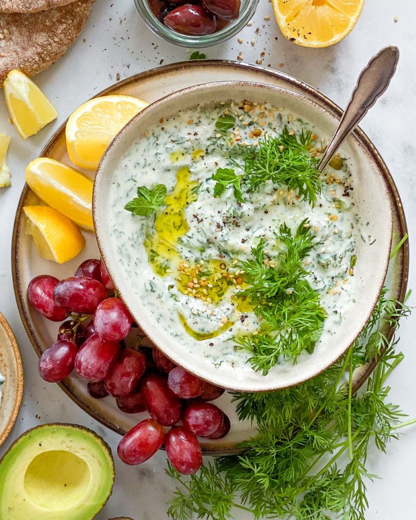 vegansk tzatziki græsk dip