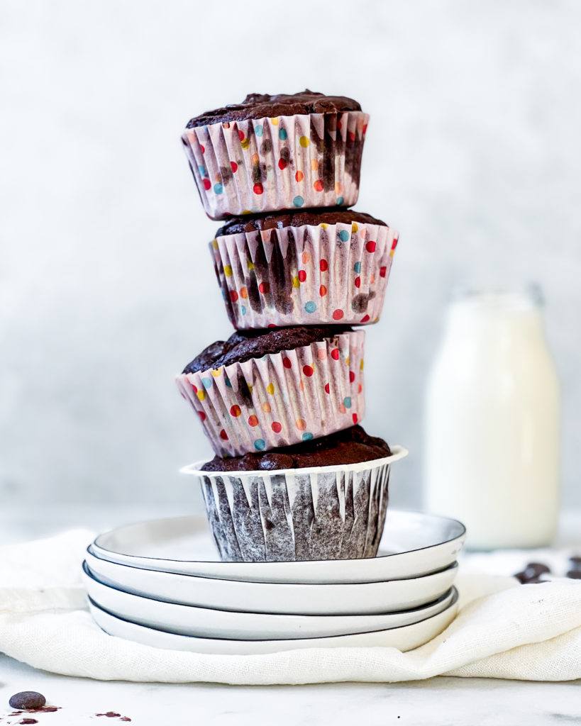veganske bananmuffins med chokoladestykker