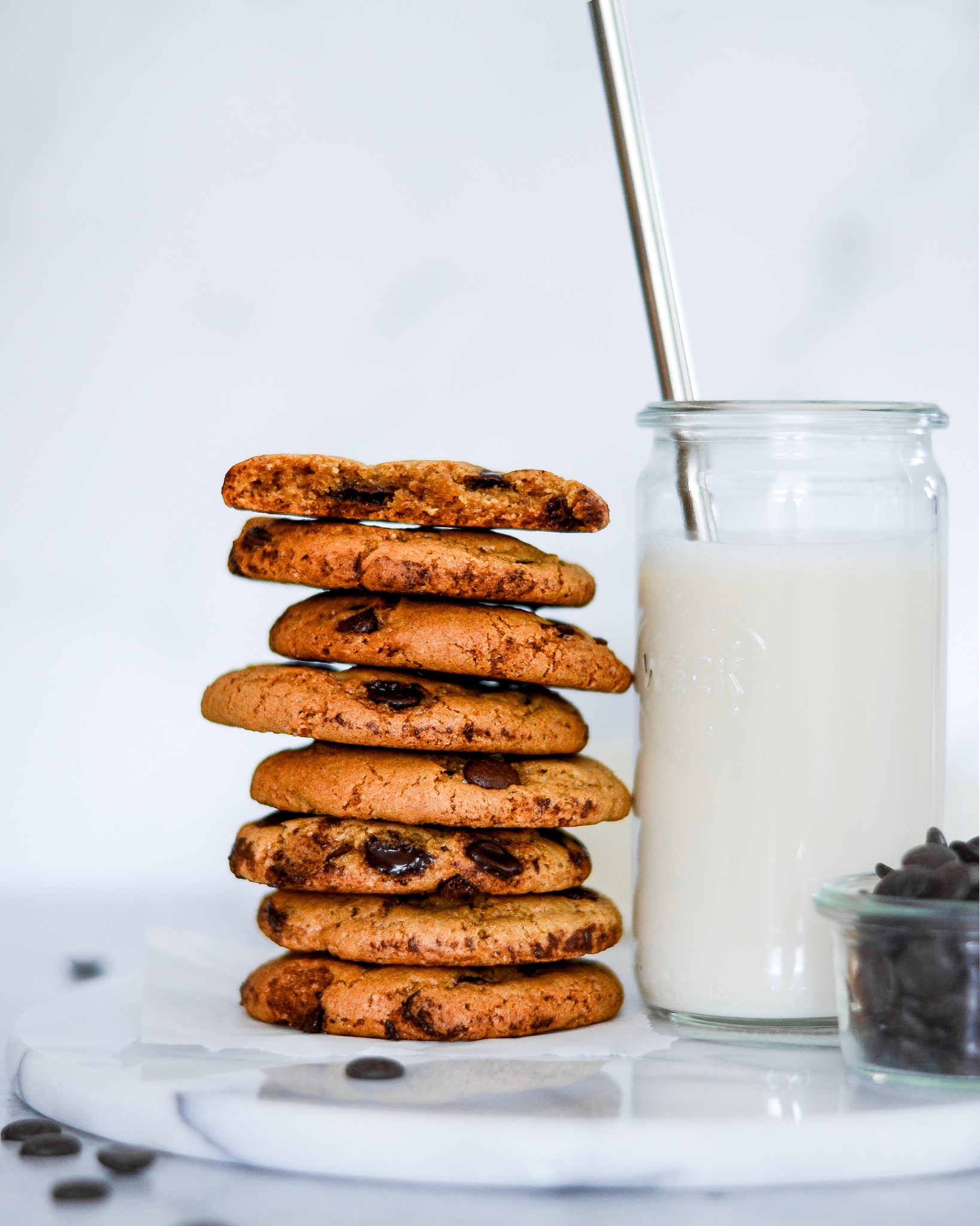 veganske chocolate chip cookies