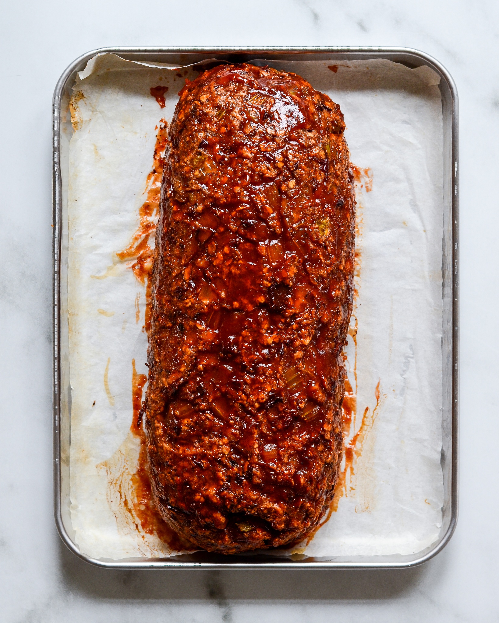 vegansk farsbrød i ovn med glaze