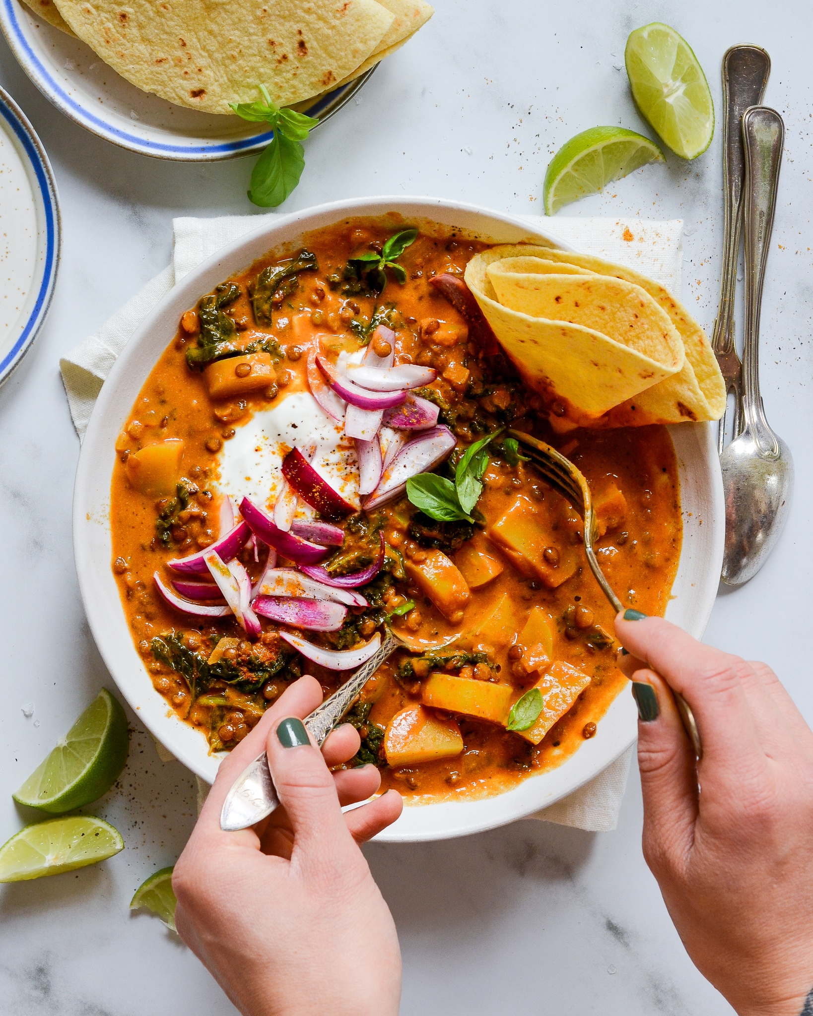 indisk vegetarret kartoffel curry
