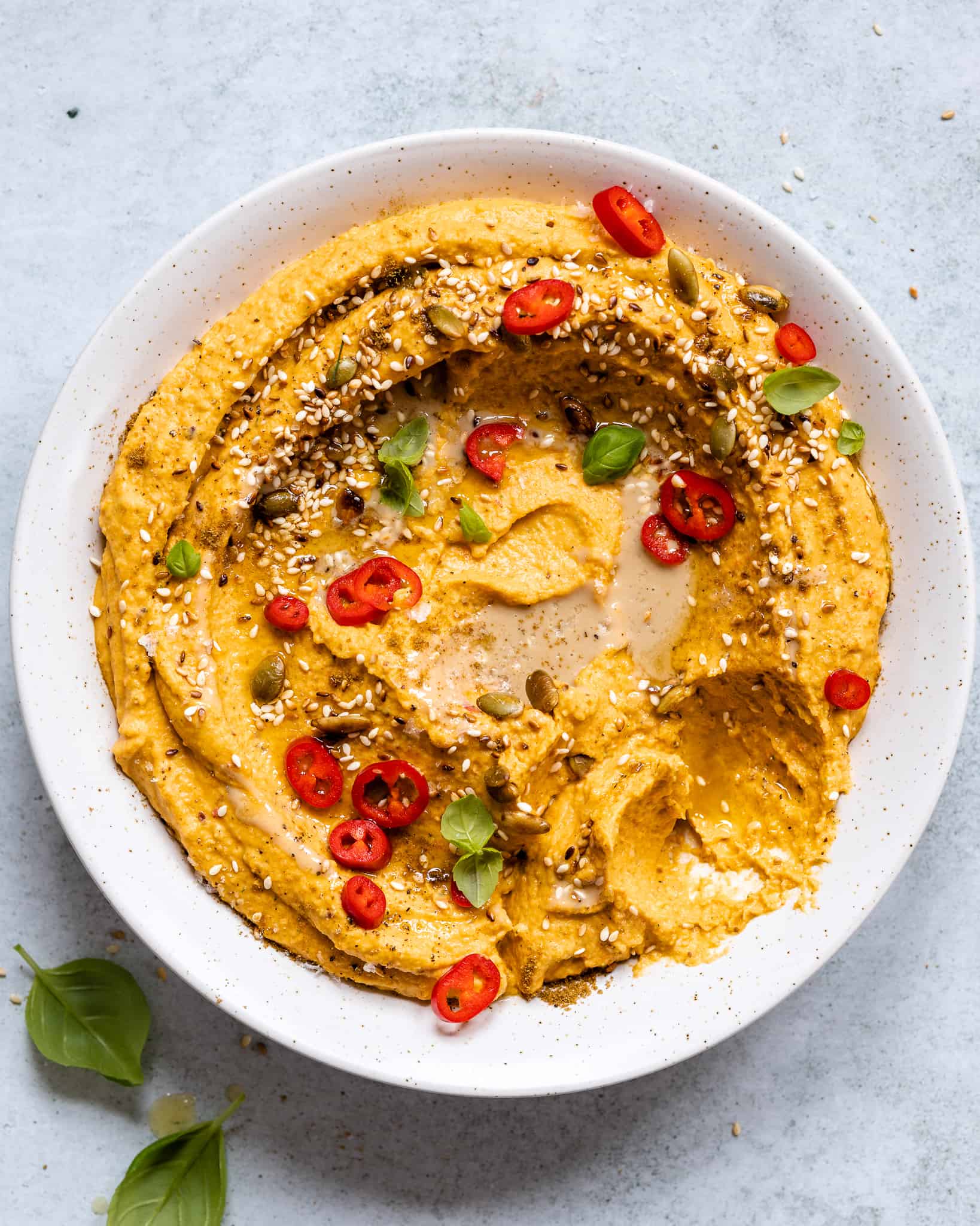 Linsehummus med gulerod og karry
