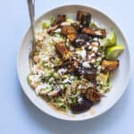 bagt aubergine med harissa marinade