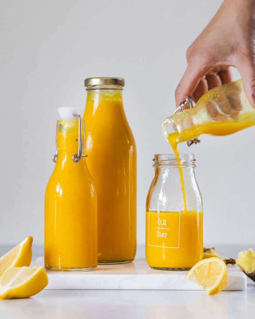 ingefærshot med citron og appelsin