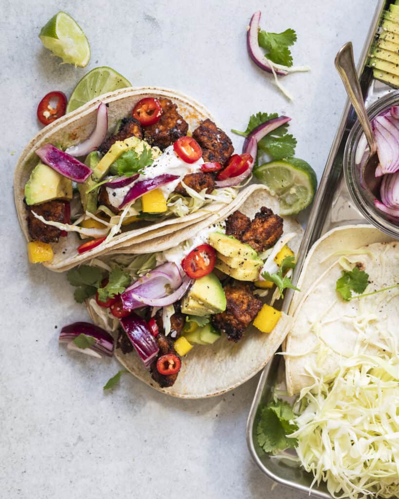 vegetar taco med tofu