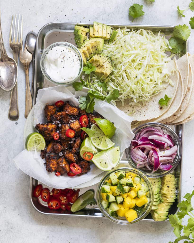 vegetar taco med tofu og grøntsager