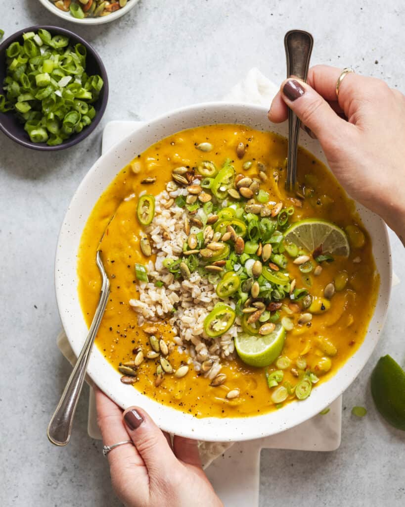 hokkaidosuppe med edamamebønner