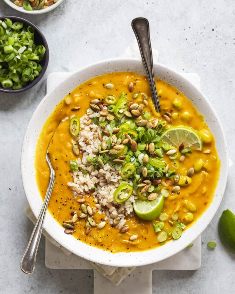 hokkaidosuppe med kokosmælk og bønner